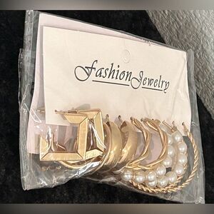 6-Pair Gold Tone Hoop Earrings – Mixed Styles | New In Package | Gift-Ready